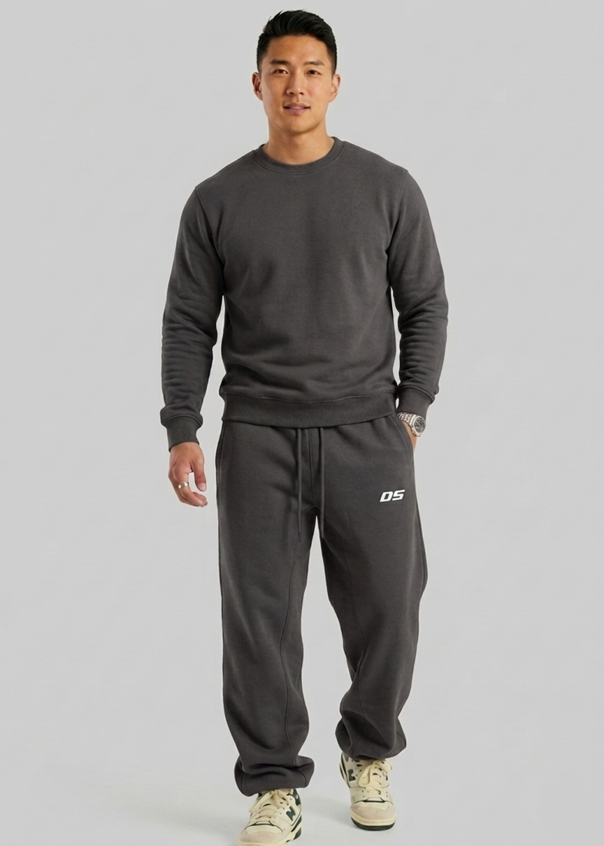Slim Fit Training Pants Donker Grijs - Vooraanzicht