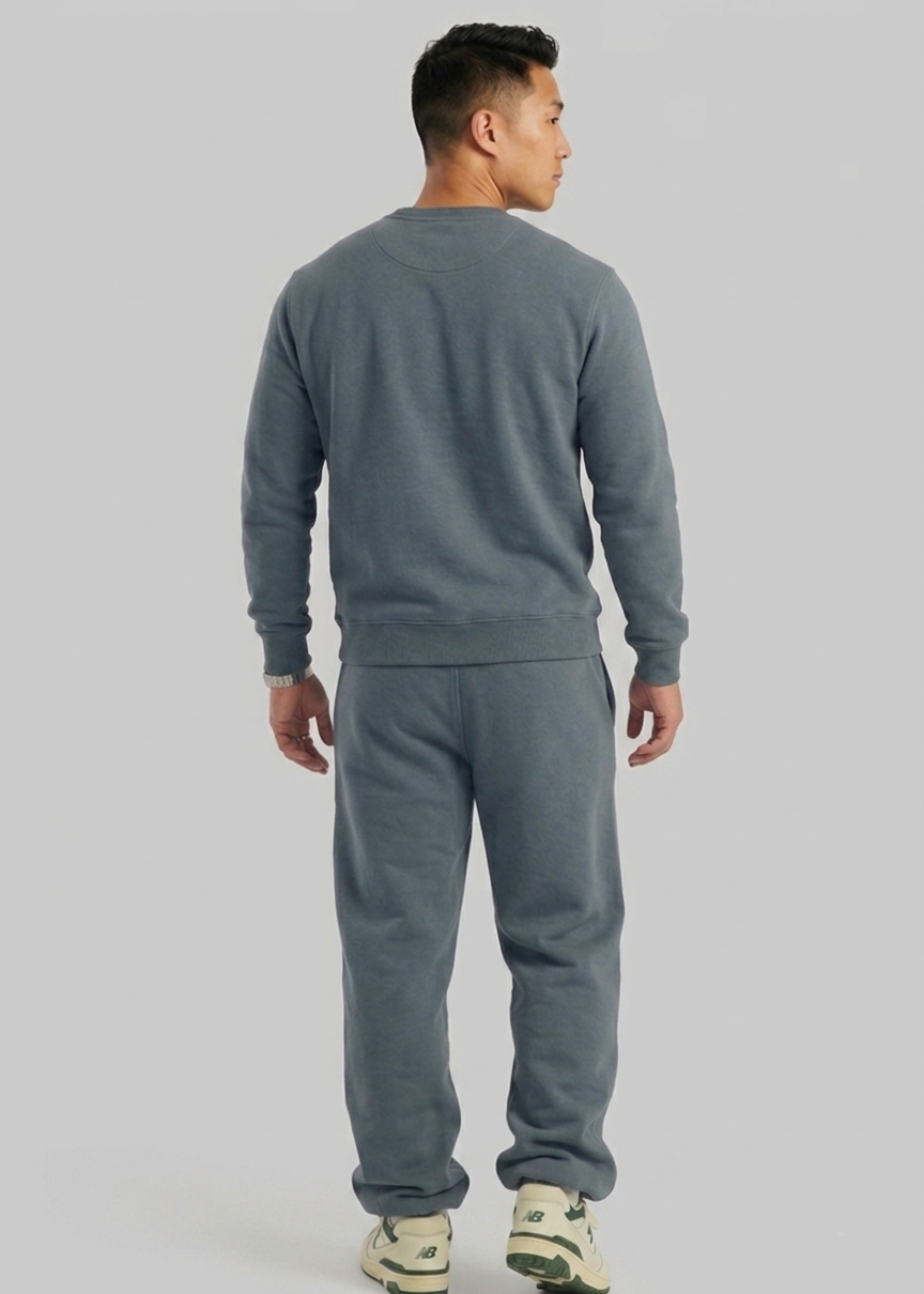 Slim Fit Training Pants Grijs Blauw - Achteraanzicht