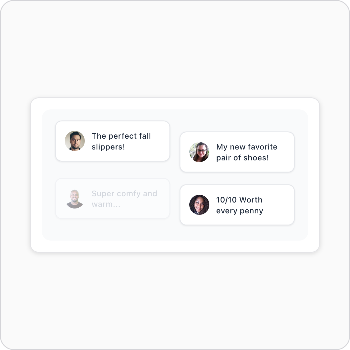 Review bubbles grid