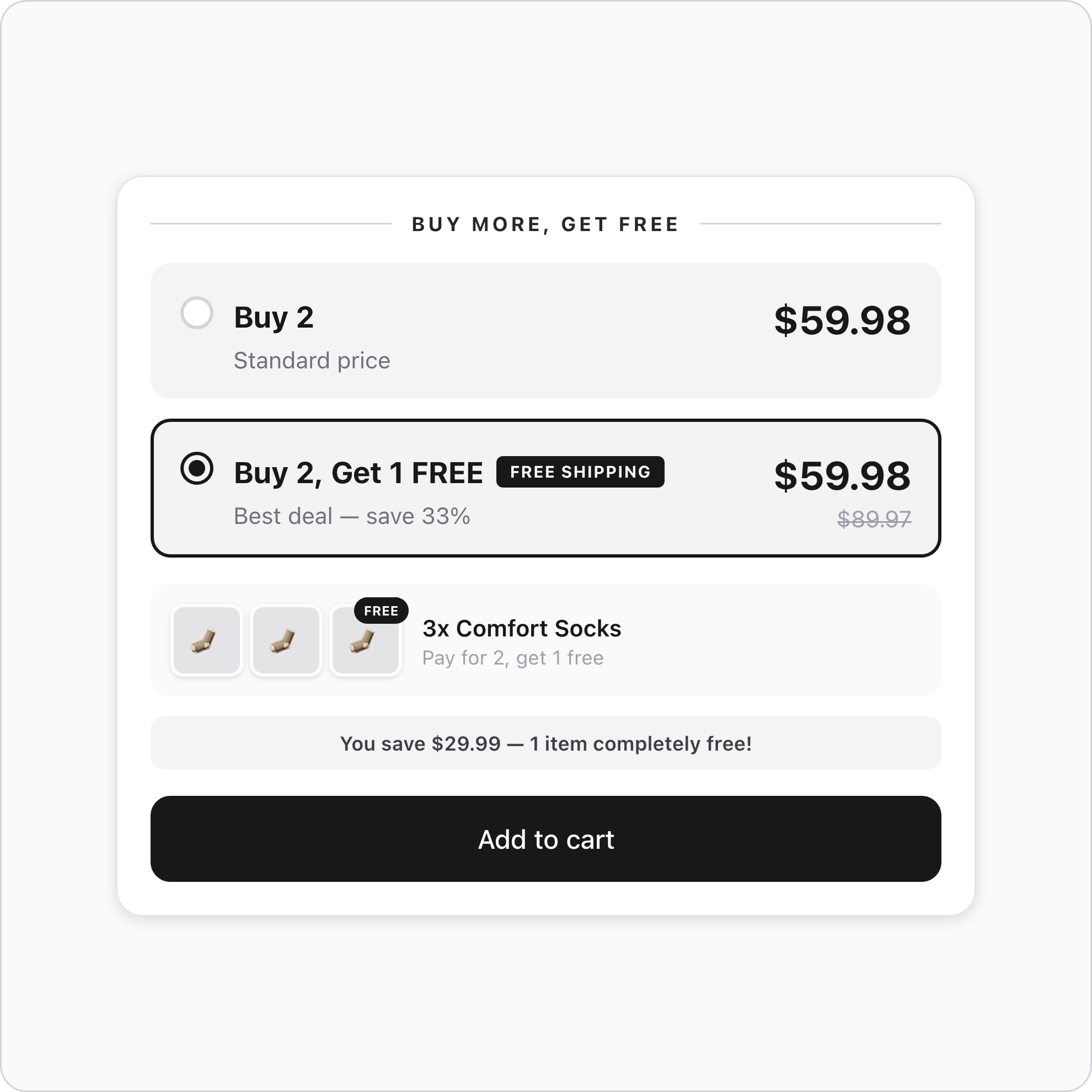 Buy more, get free