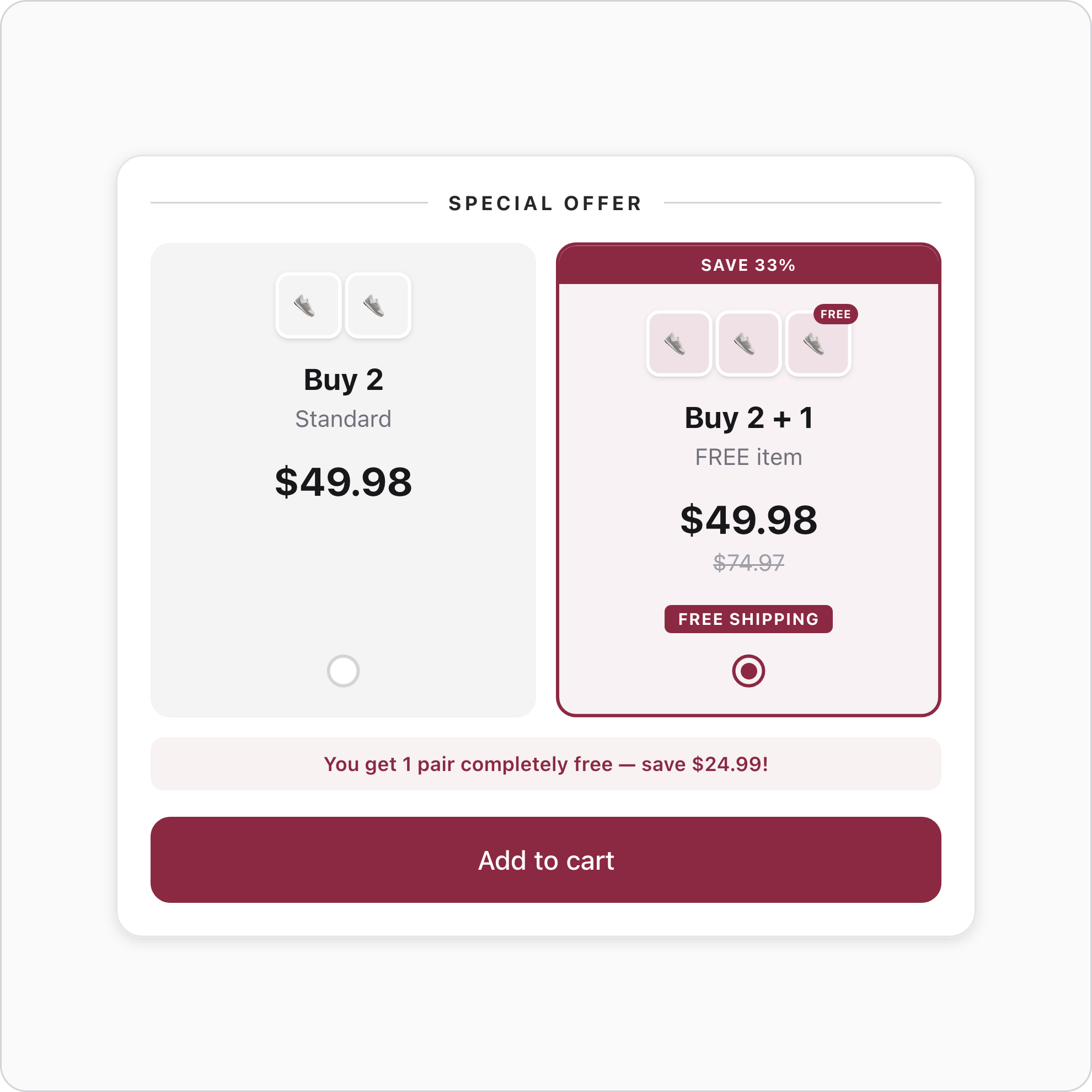 Buy More, Get Free — Horizontal